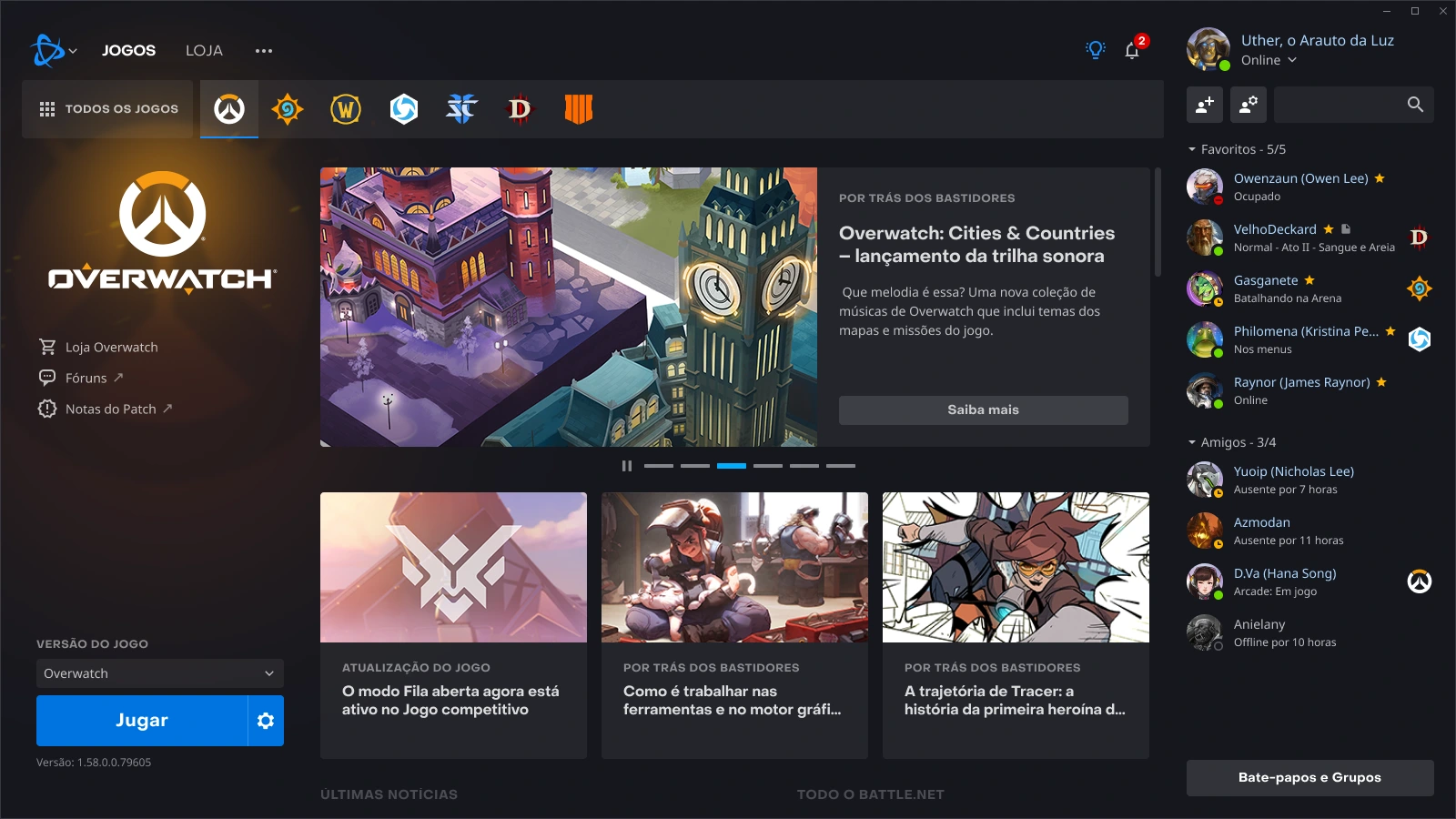 Captura de imagem mostra a "capa" da Battle.net, a loja digital de jogos da Blizzard
