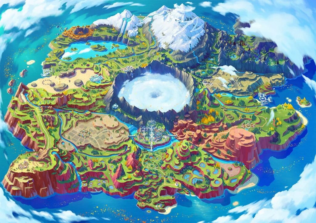 Mapa de Paldea em Pokémon Scarlet e Violet