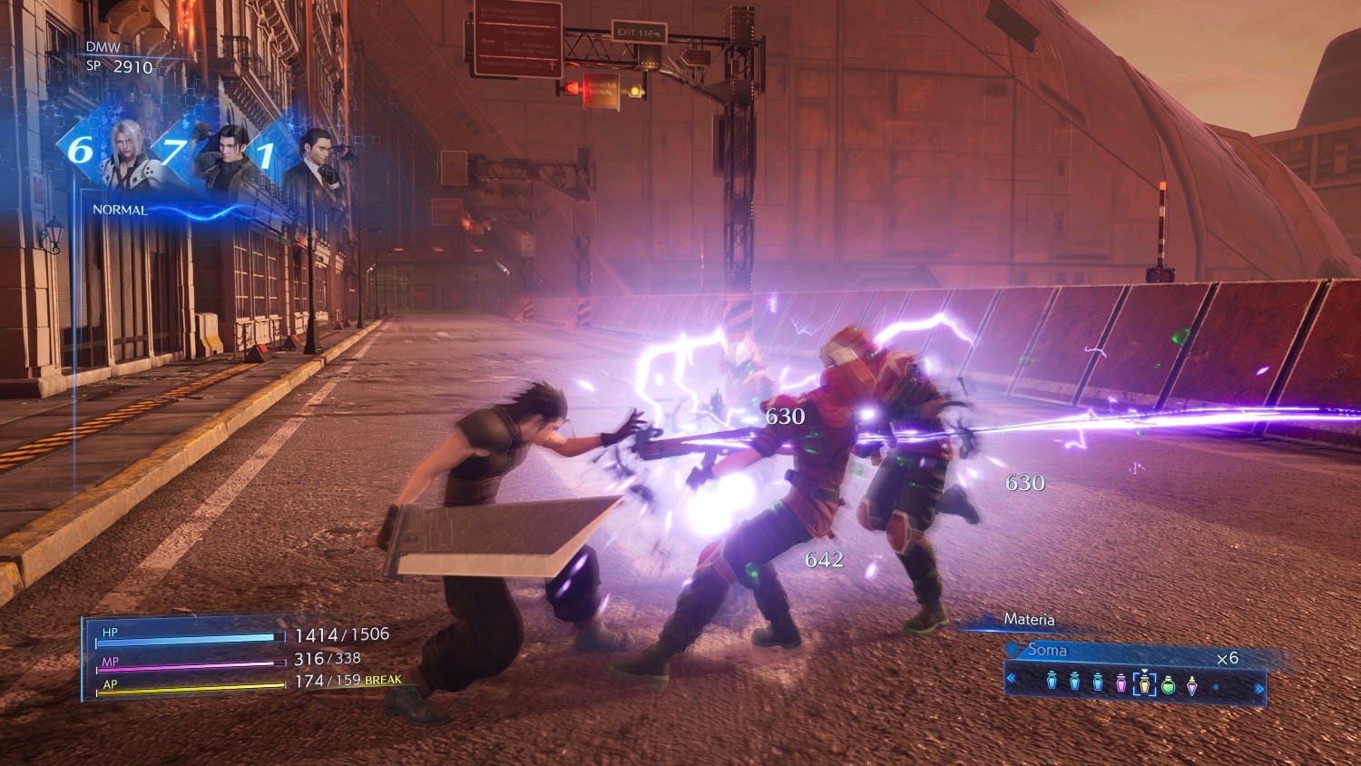 Imagem mostra captura de tela do jogo Crisis Core - Final Fantasy VII Reunion