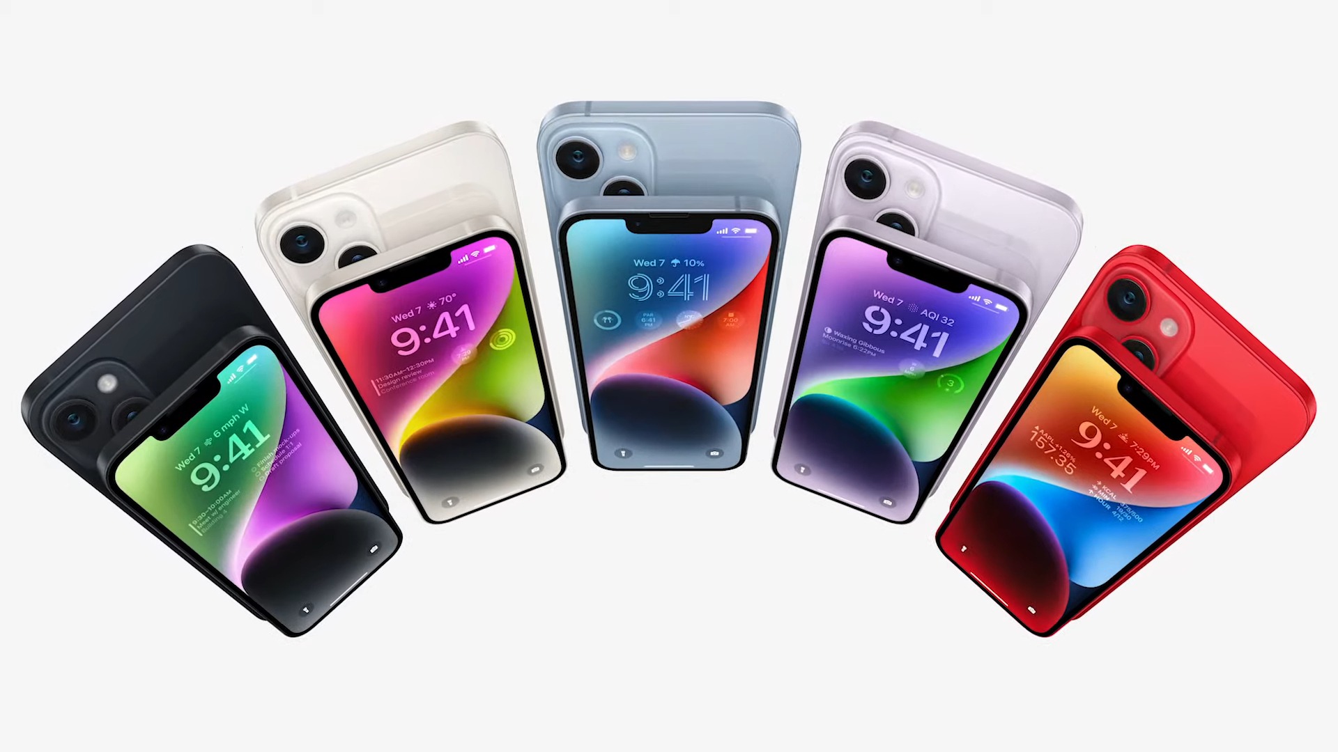 iPhone 14 em suas várias cores