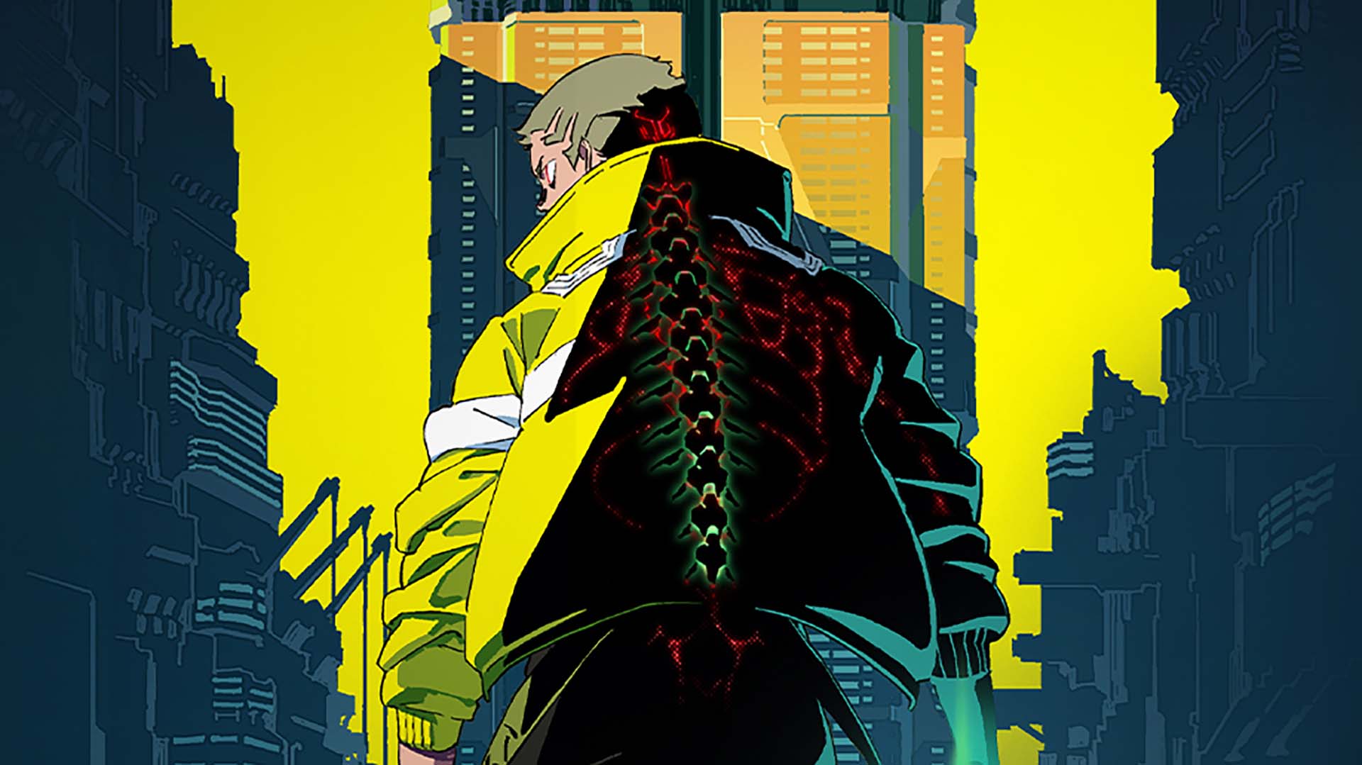Imagem mostra papel de parede do anime Cyberpunk: Mercenários, em exibição na Netflix