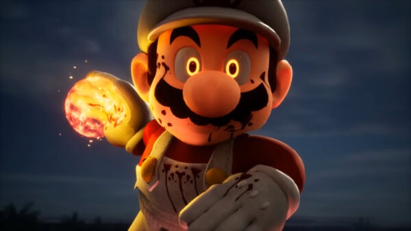 Captura de imagem mostra o Super Mario em versão psicótica, feito pela Unreal Engine 5