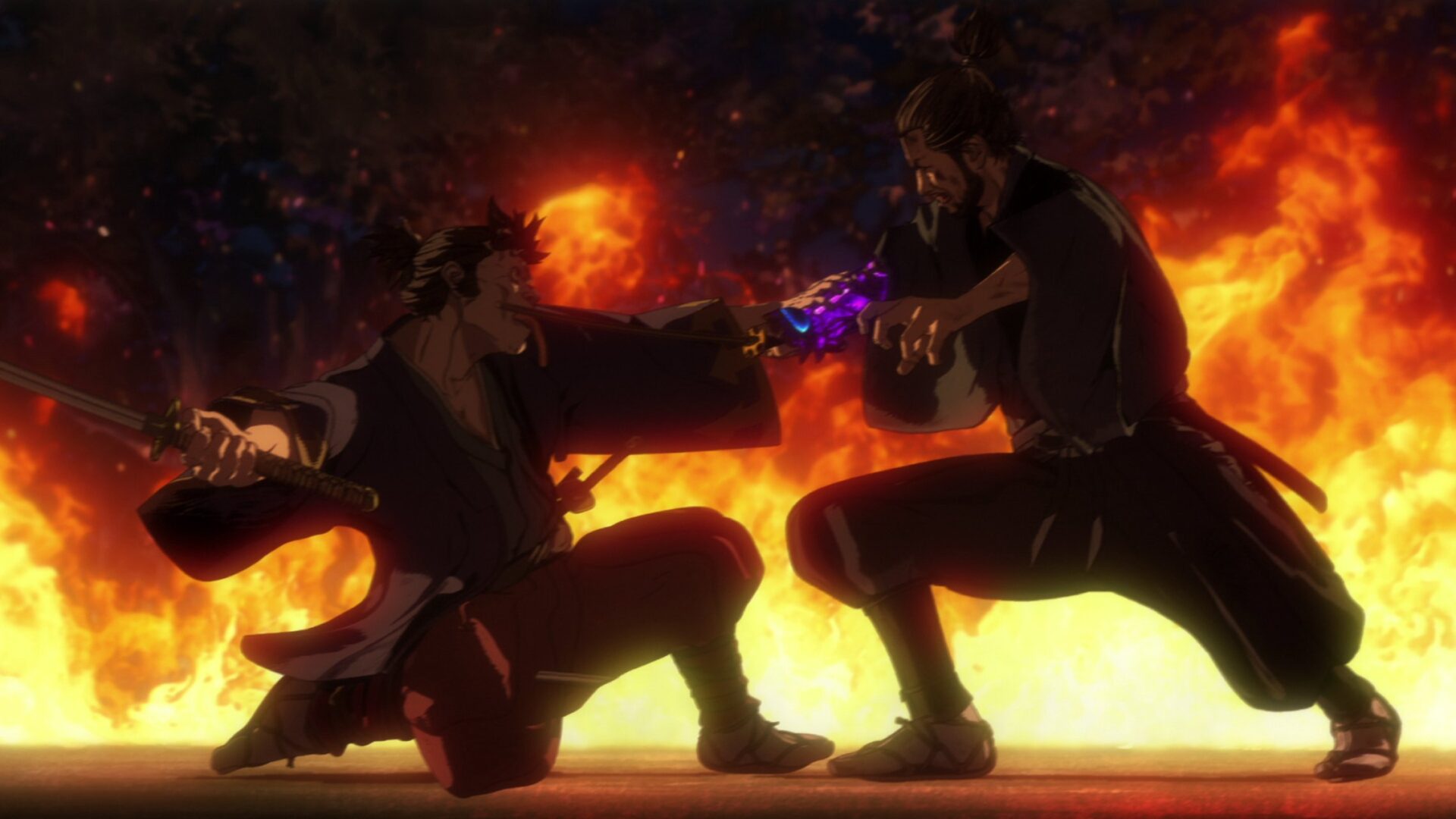 Imagem mostra cena do anime Onimusha, em produção conjunta entre a Netflix e a Capcom