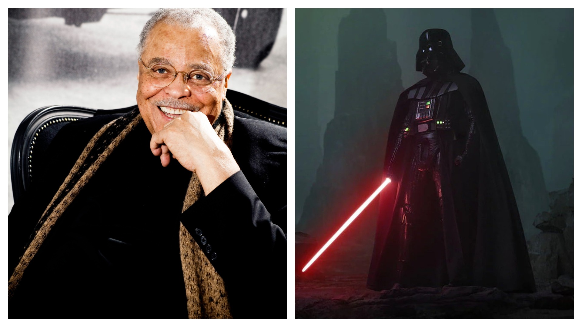 Montagem coloca James Earl Jones ao lado de Darth Vader: ator americano foi a voz do vilão durante 45 anos