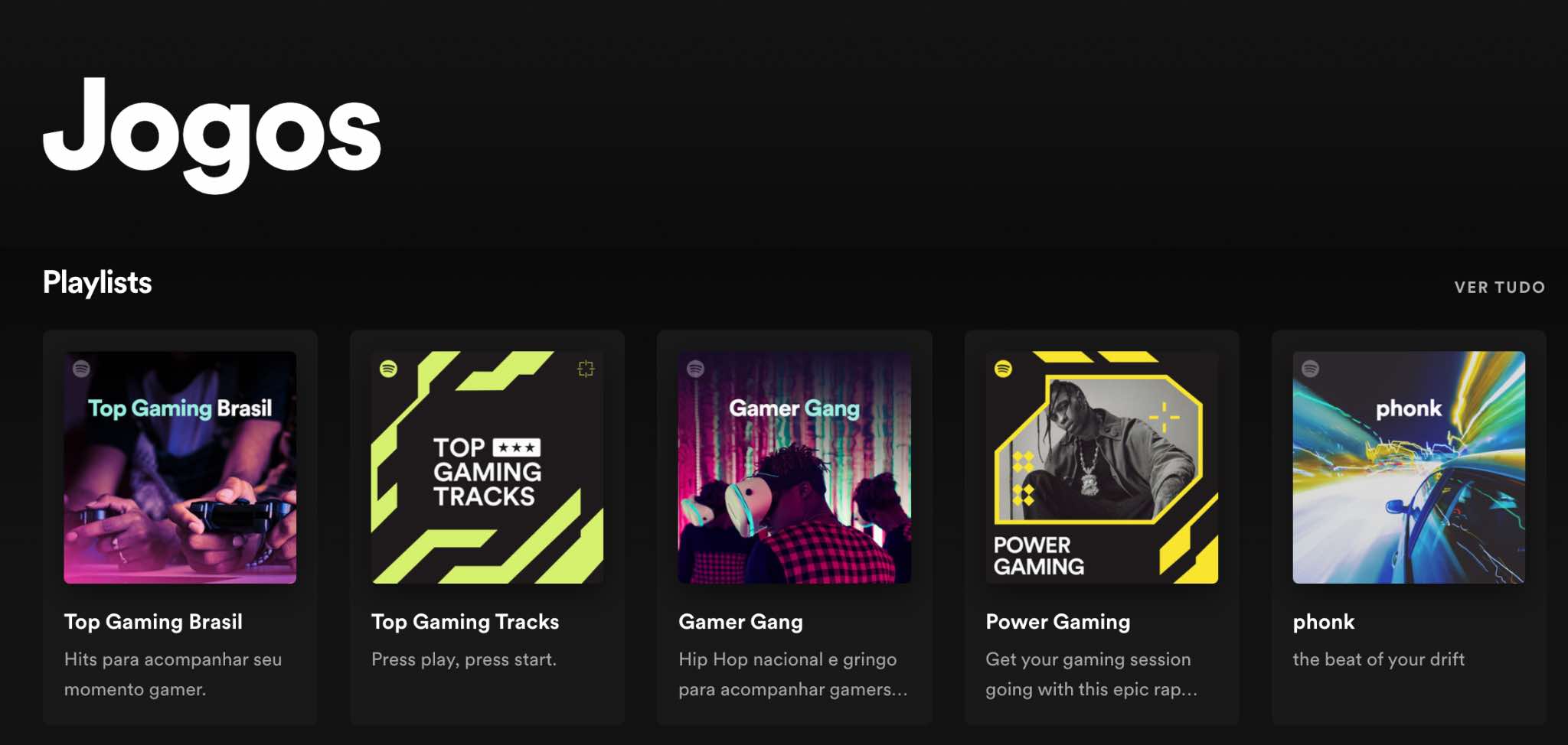 playlists de jogos no Spotify
