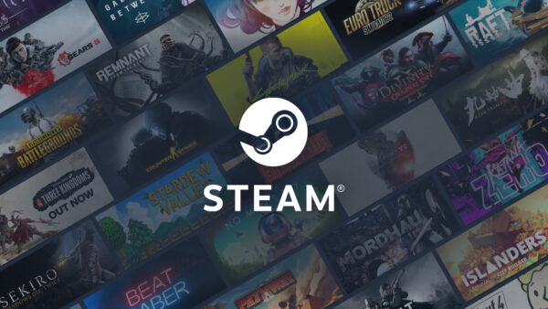 Imagem mostra logomarca da Steam, loja de jogos para PC