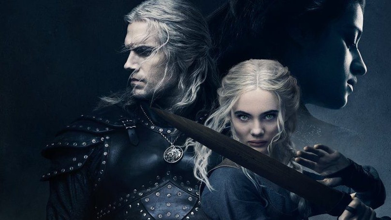 Pôster mostra imagem promocional da segunda temporada de Witcher, da Netflix
