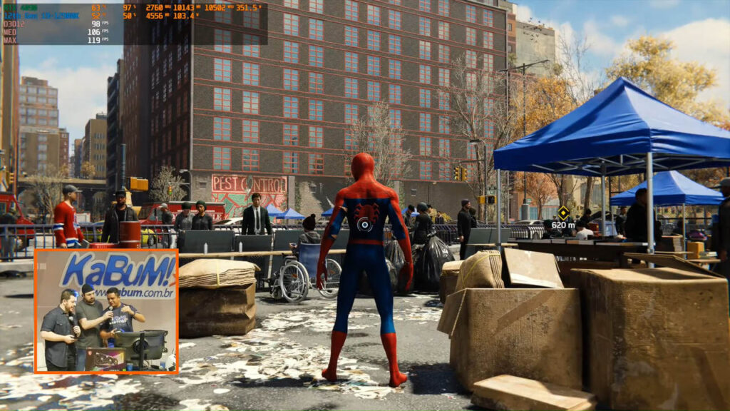 Marvel's Spiderman rodando na RTX 4090