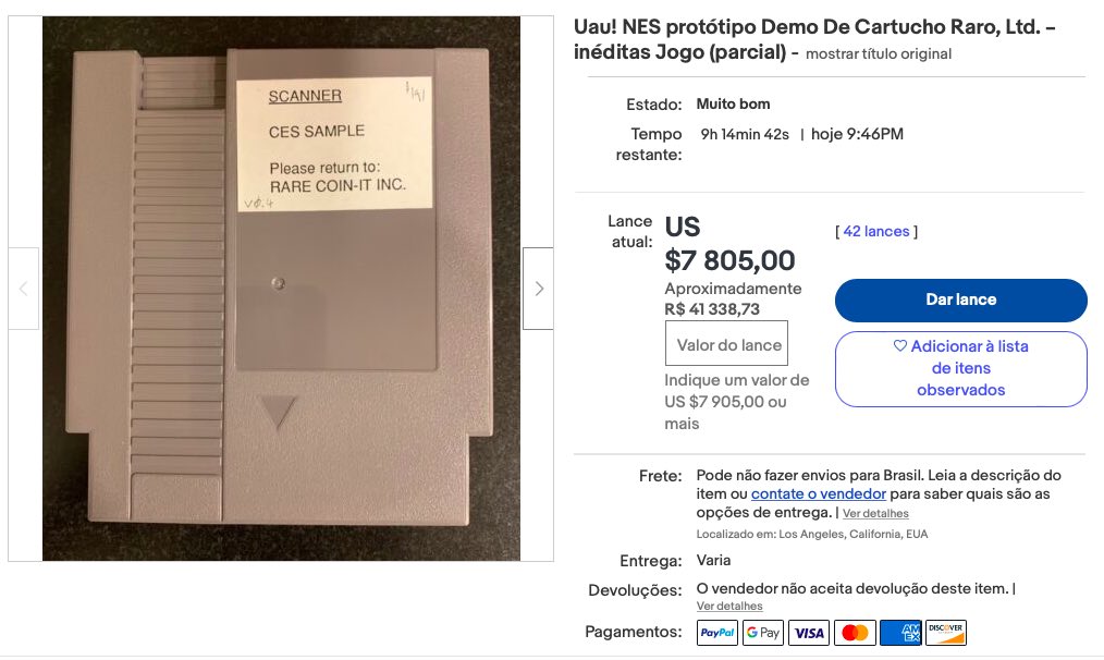 Cartuchos inéditos de NES aparecem à venda no eBay; lances ultrapassam US$ 10.000