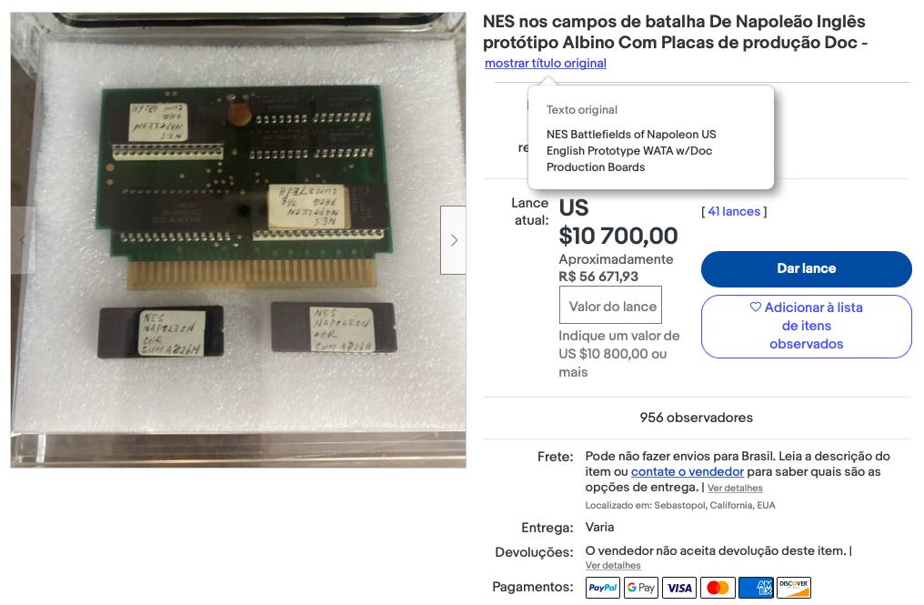 Cartuchos inéditos de NES aparecem à venda no eBay; lances ultrapassam US$ 10.000