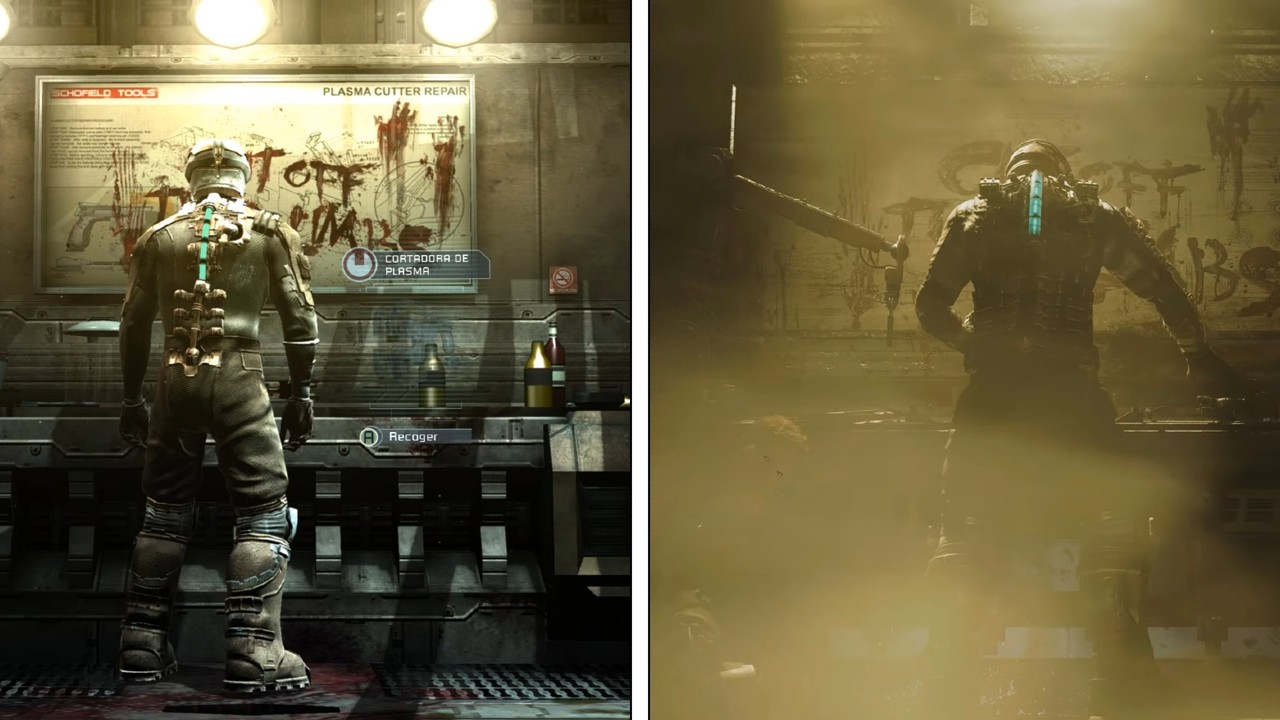Montagem coloca Dead Space Remake ao lado do jogo original de 2008, para comparar evolução visual