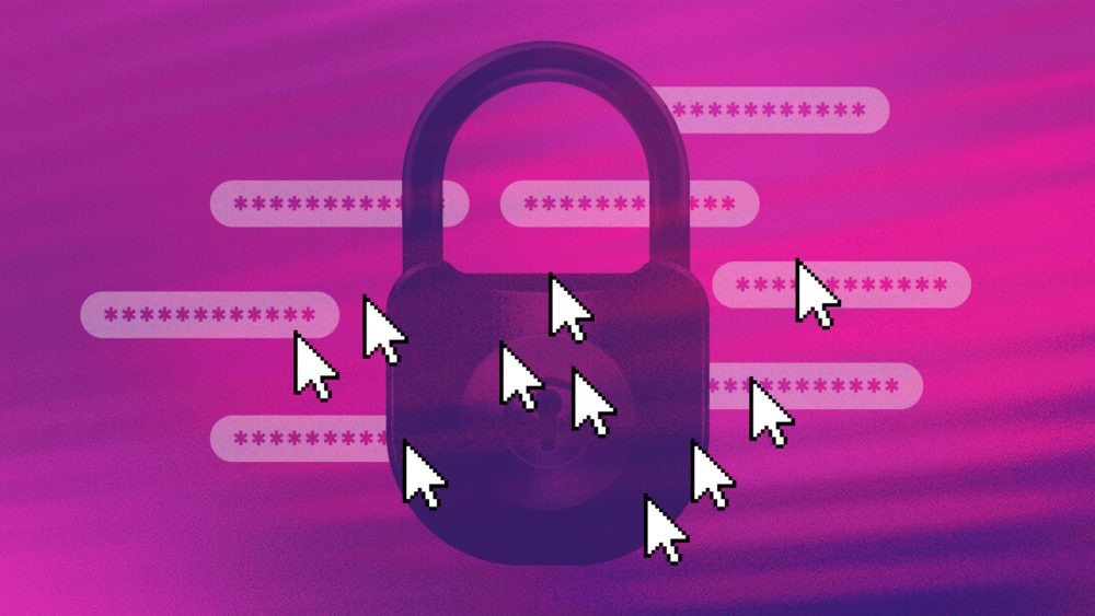 Imagem publicada no blog da Mozilla, mostra um cadeado e vários ponteiros de mouse, simbolizando privacidade digital