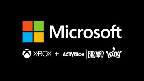 Banner coloca o logo da Microsoft junto de várias marcas da Activision