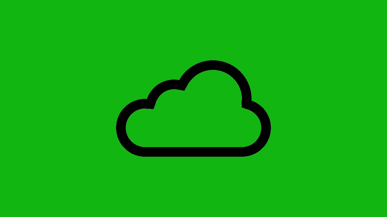 Imagem da nuvem que simboliza o cloud computing sobre um fundo verde