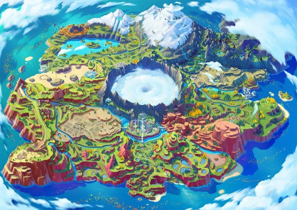 Paldea, mapa Pokémon Scarlet e Violet