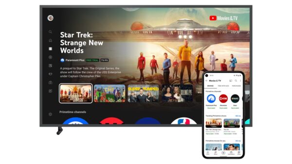 Imagem mostra interface do Primetime Channels, nova função do YouTube