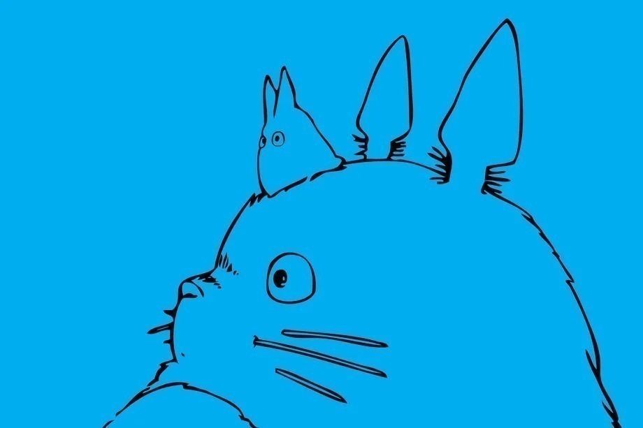 Logotipo do Studio Ghibli com Totoro em azul