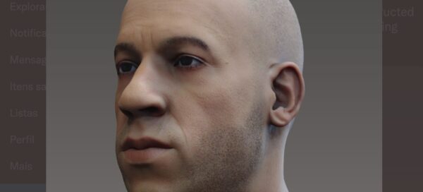 Imagem mostra um modelo 3D do que seria o rosto de Adão, o primeiro humano a habitar a Terra - o rosto, no entanto, se assemelha ao ator Vin Diesel