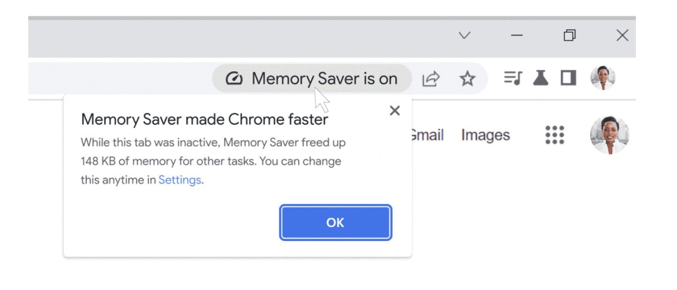 modo de economia de memória do Chrome 