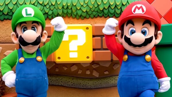 Imagem mostra personagens do parque Nintendo World