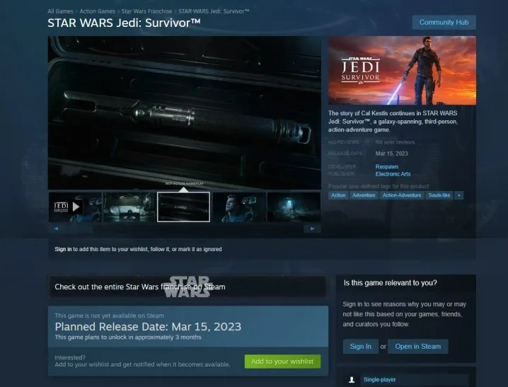 Star Wars Jedi: Survivor ganha possível data de lançamento
