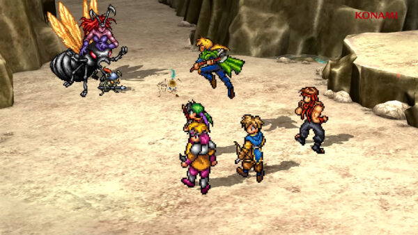Captura de imagem mostra cena de gameplay do remaster de Suikoden, da Konami
