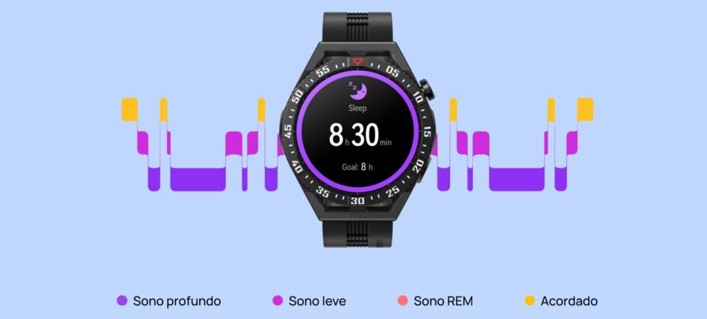 Relógio Huawei Watch GT3 SE exibe na tela uma das funcionalidades de monitoramento de sono