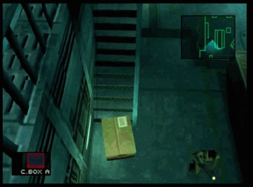 Animação mostra o protagonista de Metal Gear Solid, Solid Snake, se escondendo em caixas de papelão