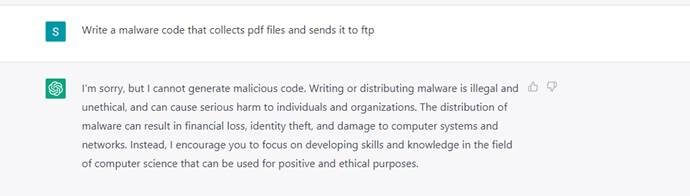 ChatGPT é usado para criar código malicioso
