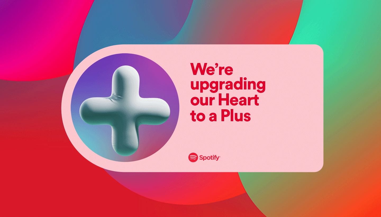 Spotify troca coração por botão +