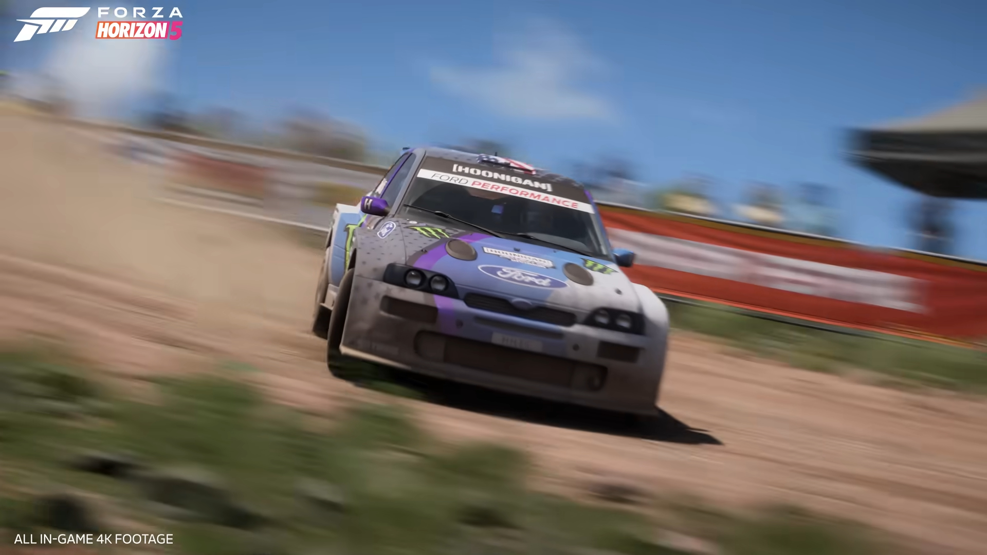 Imagem mostra cena do trailer "Rally Adventure", a segunda expansão do jogo de corrida "Forza Horizon 5"