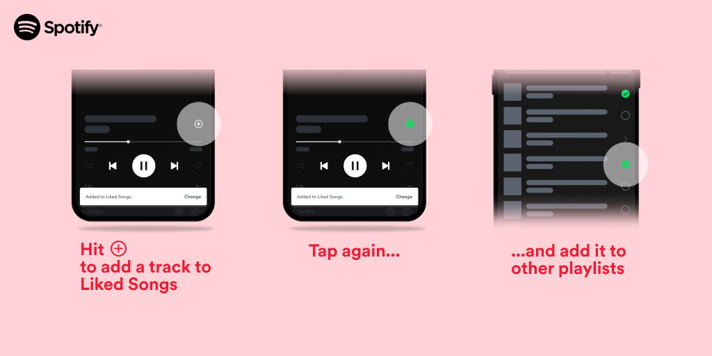Spotify troca o ‘coração' pelo botão ‘+' na plataforma