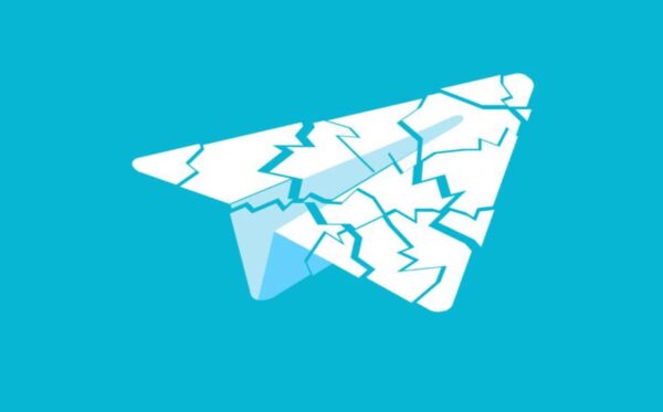 Imagem do logotipo do Telegram rachado