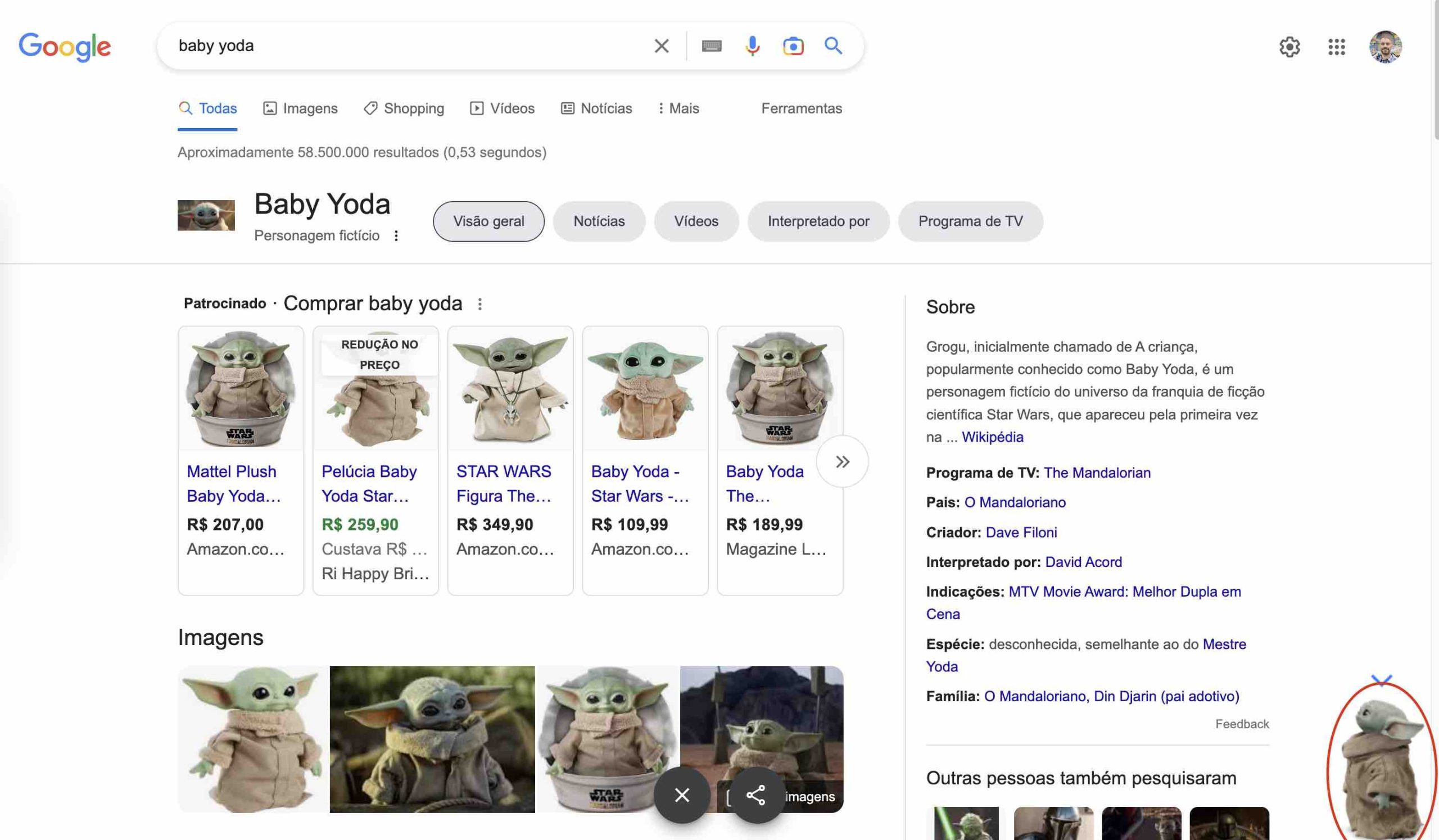 Baby Yoda ganha easter egg no Google; veja como ativar
