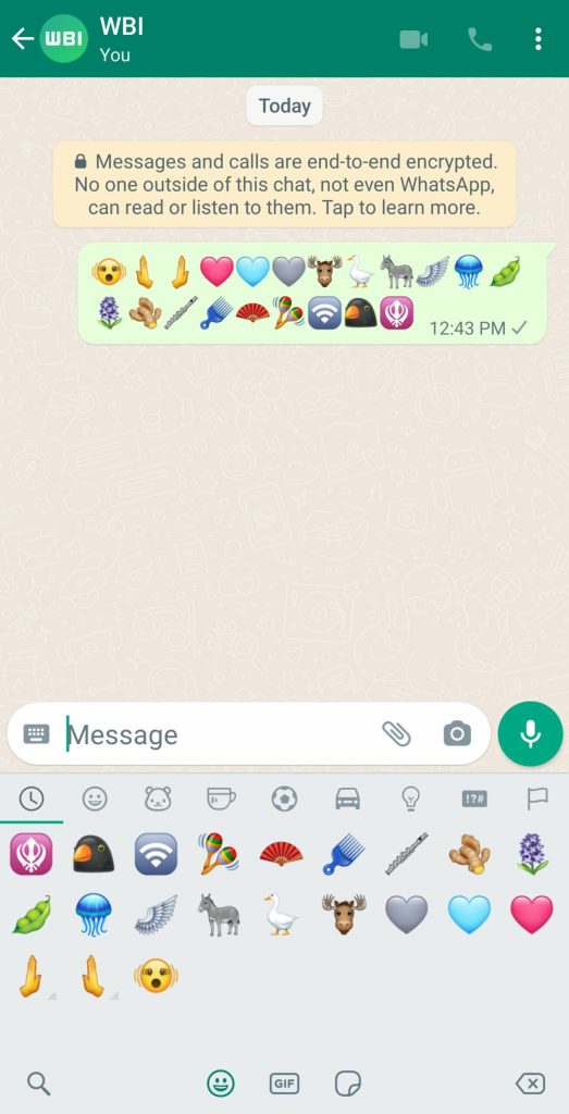 Emojis no WhatsApp Beta