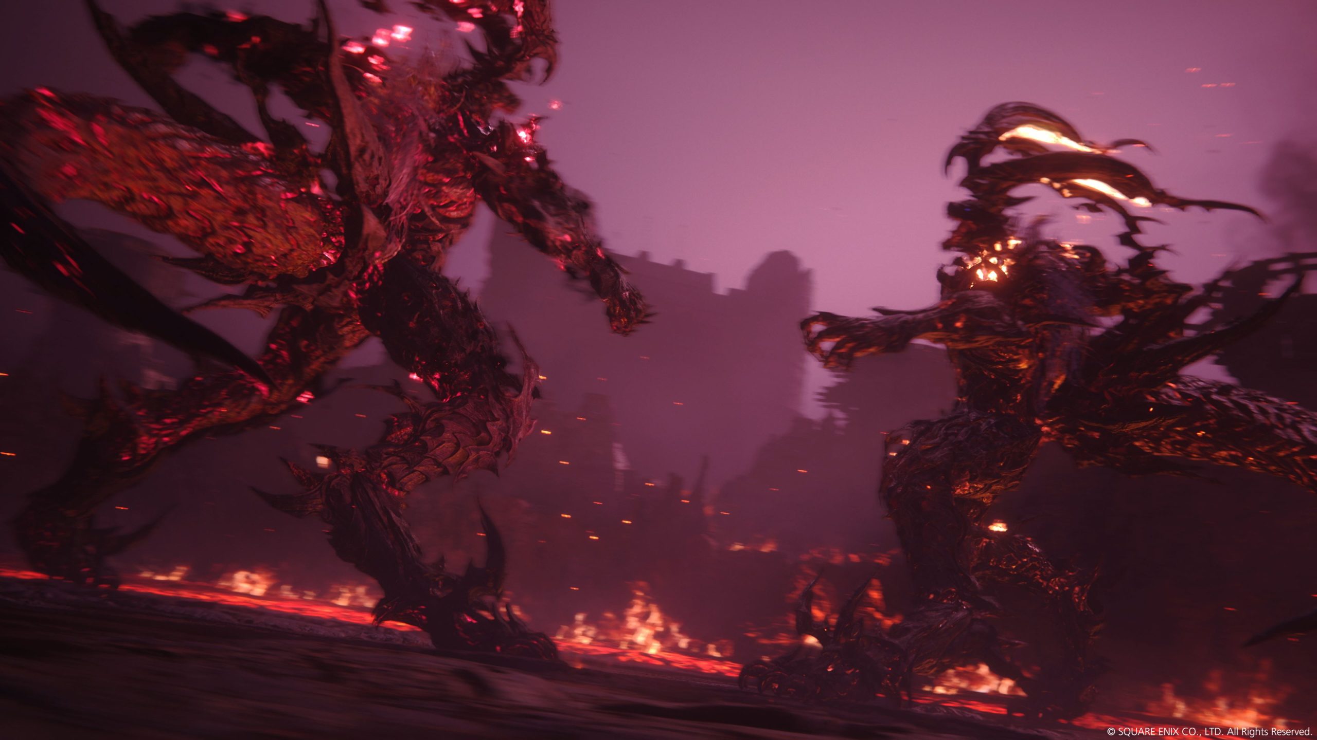 Imagem mostra cenas de divulgação do jogo "Final Fantasy XVI", da Square Enix