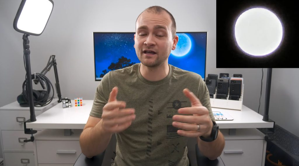 Vídeo de youtuber sobre as polêmicas fotos da Lua da Samsung