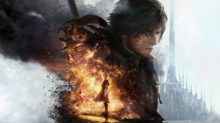 Imagem mostra arte conceitual para divulgação de Final Fantasy XVI, da Square Enix