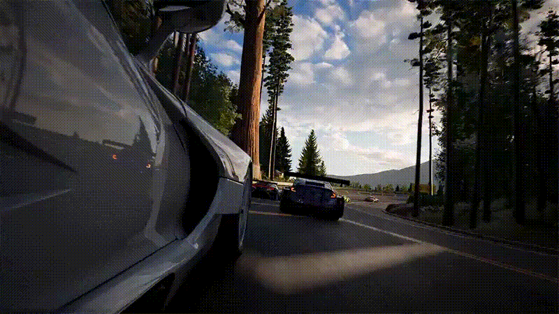 Imagem mostra visualização do ray tracing na lateral de um carro do jogo Gran Turismo 7