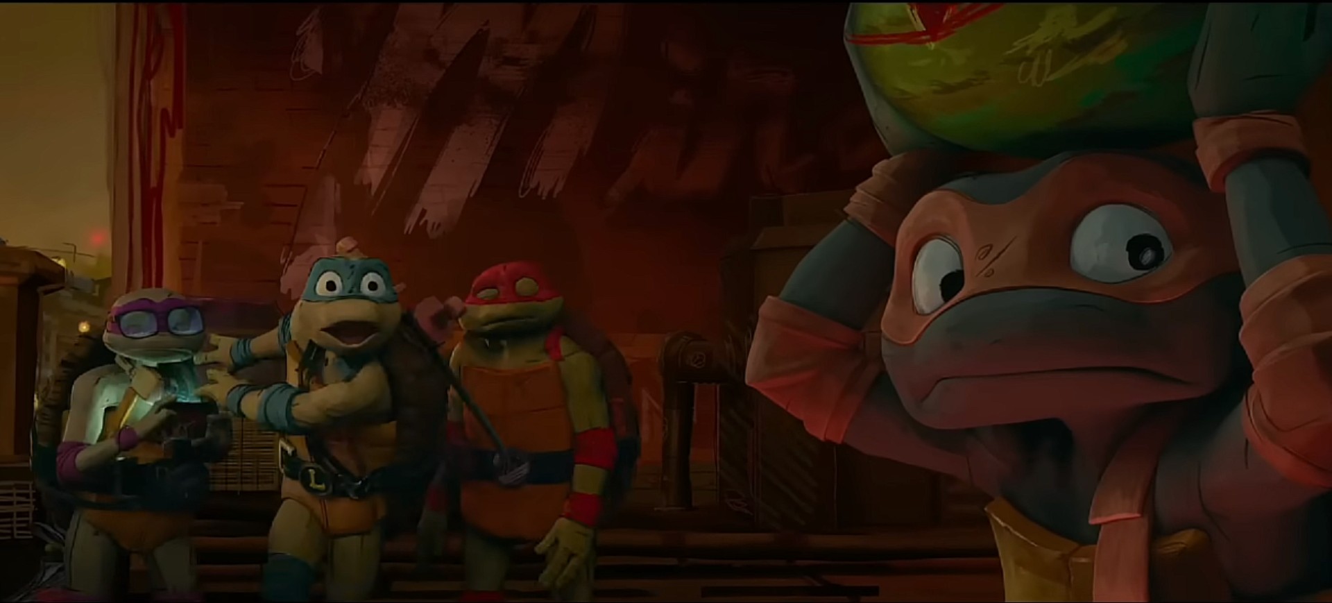 Cena da animação das novas Tartarugas Ninja, da Paramount Pictures