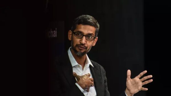 Imagem mostra o CEO do Google, Sundar Pichai