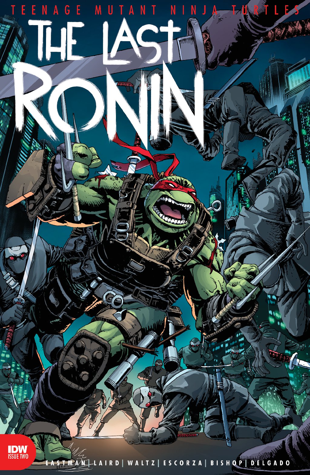 Imagem mostra parte da capa de "O Último Ronin", quadrinho de "As Tartarugas Ninja"