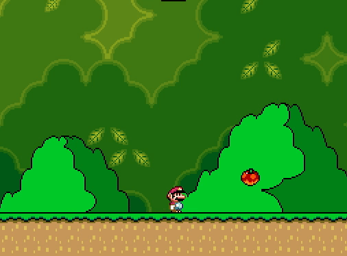 Imagem mostra início da segunda fase do jogo Super Mario World