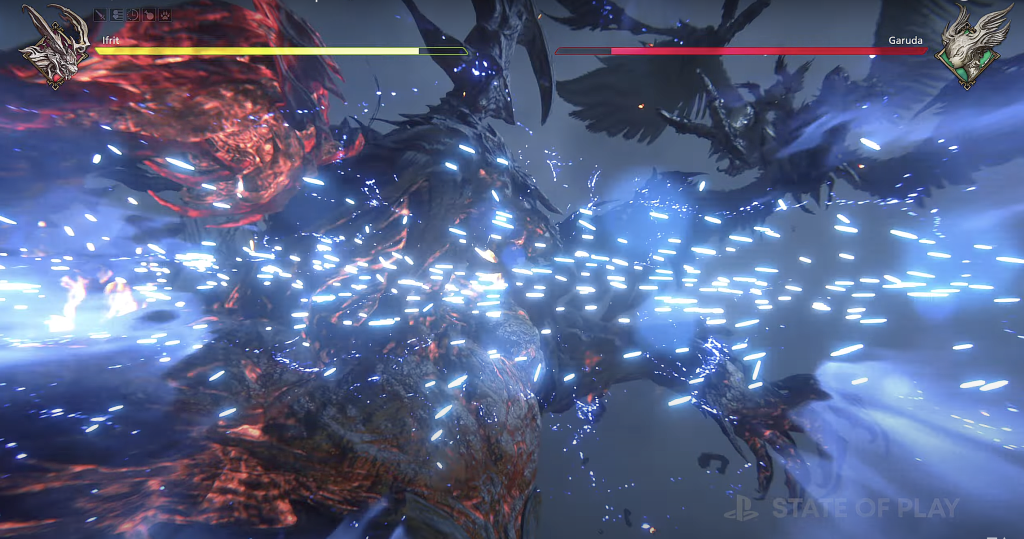 Captura de tela mostra o modo Eikon em Final Fantasy XVI, cena exibida durante o State of Play dedicado ao jogo