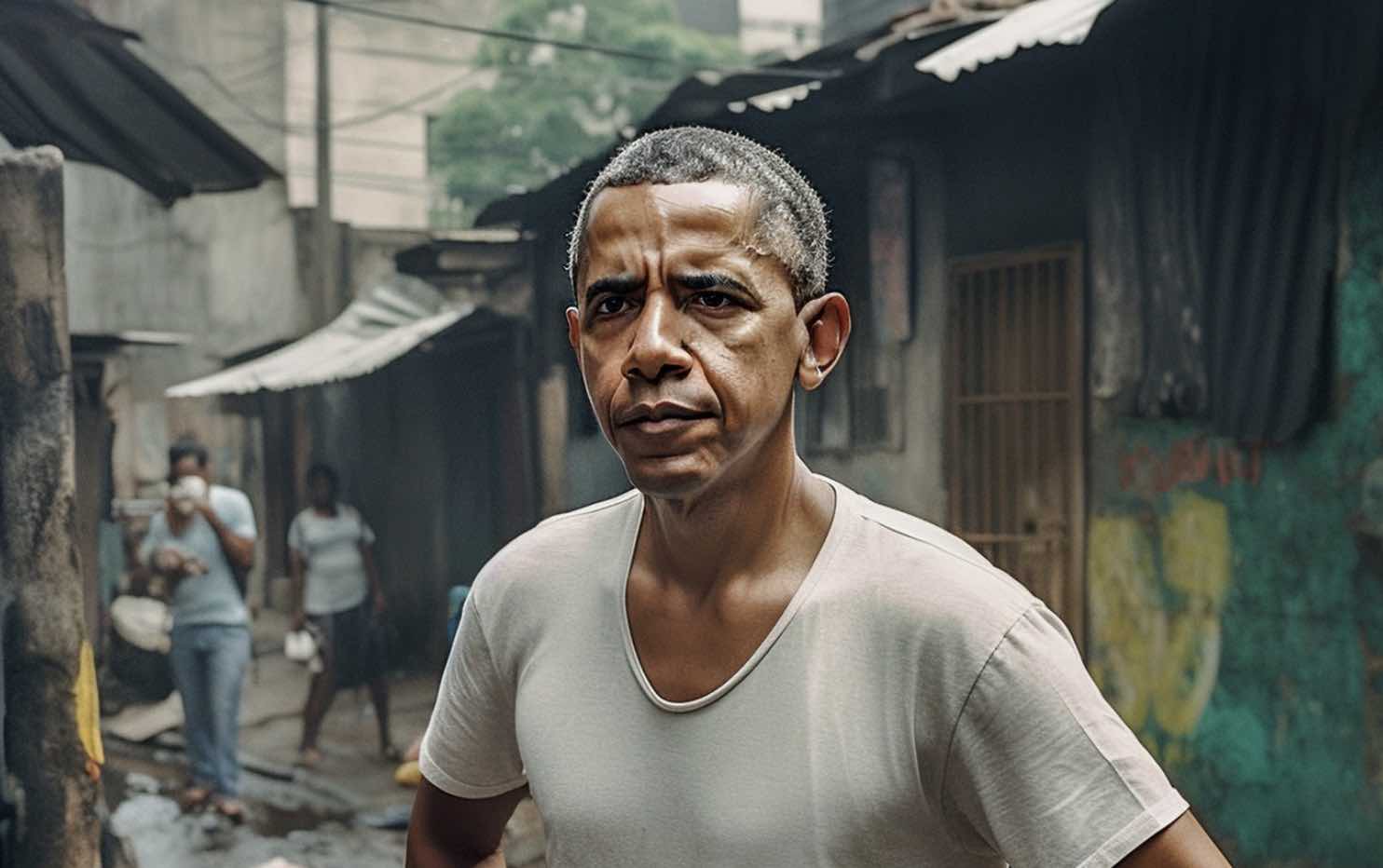 Inteligência artificial usada para imaginar Barack Obama em uma favela do Brasil