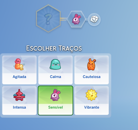 Captura de tela do jogo The Sims 4: A Aventura de Crescer mostrando os detalhes da criação de um bebê de colo