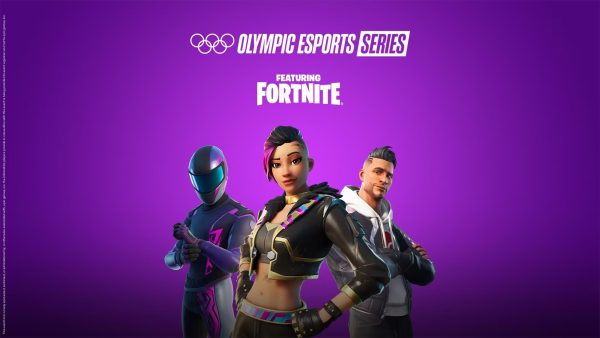 Banner do COI mostra personagens de Fortnite abaixo do símbolo das Olimpíadas