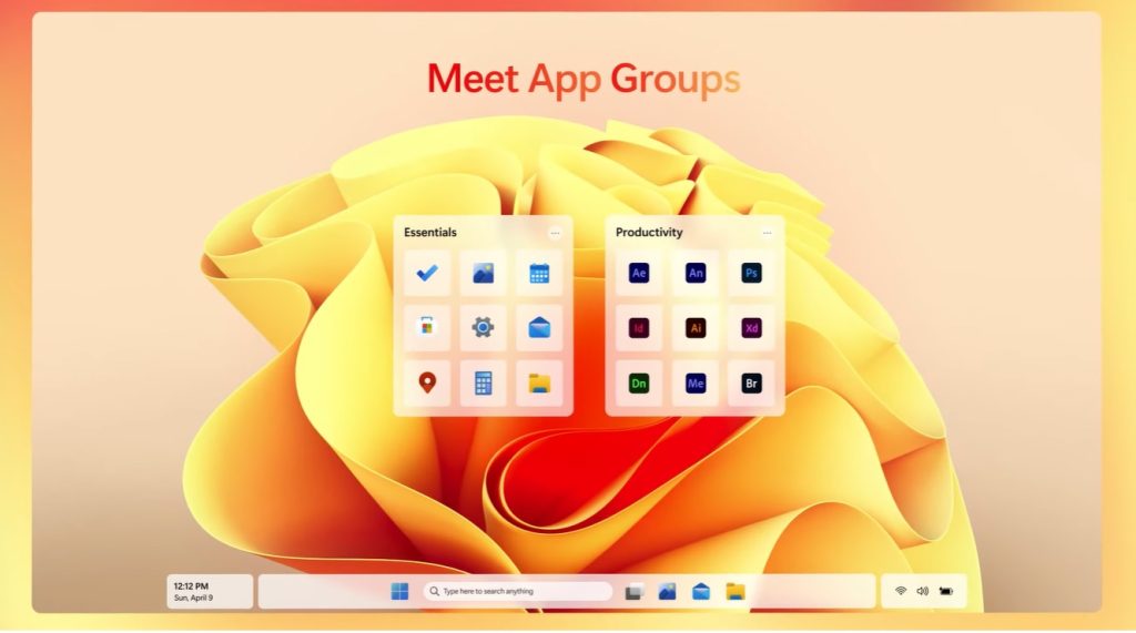 Grupos de apps - Windows 12