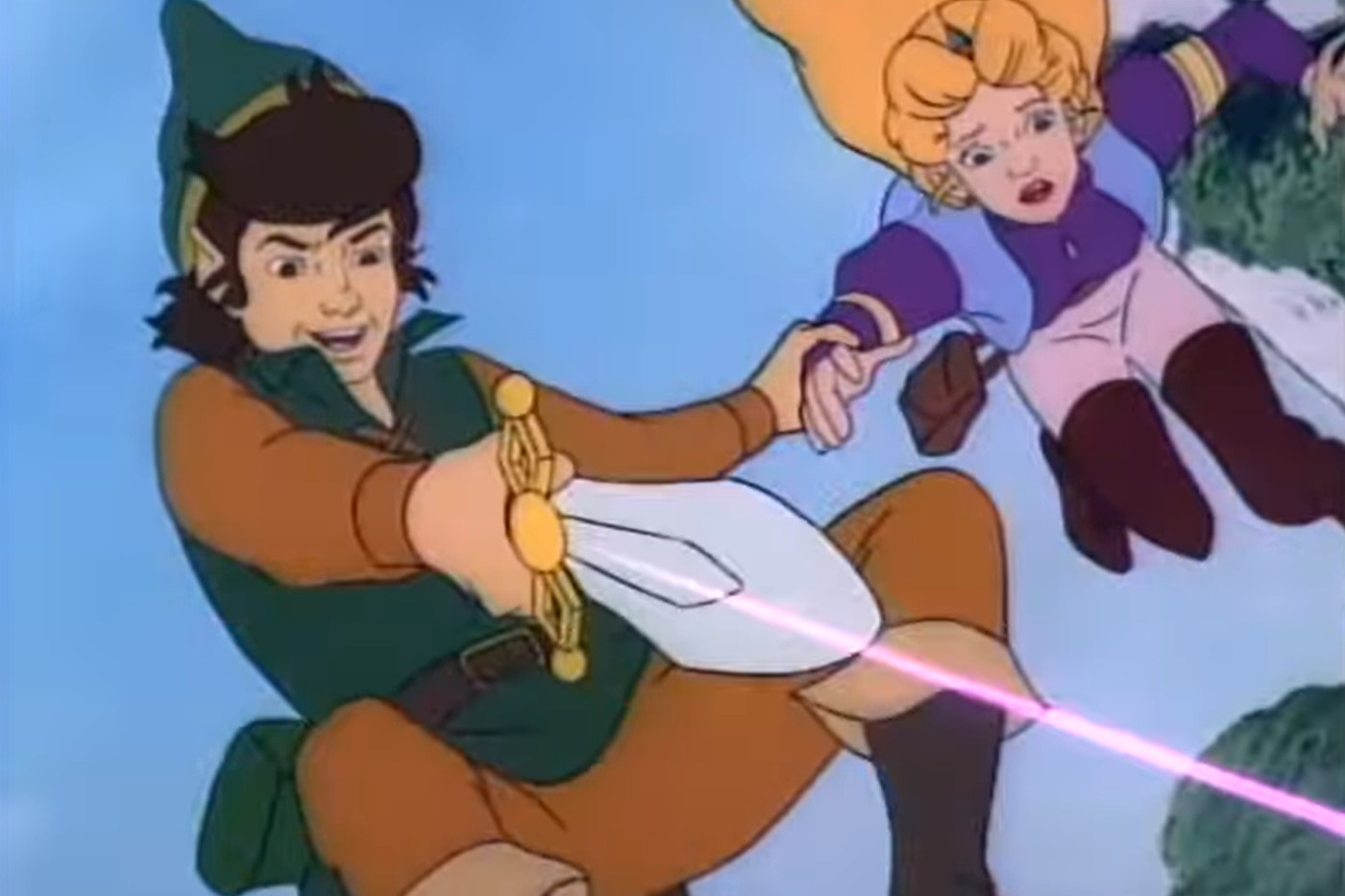 Imagem mostra cena da série animada de The Legend of Zelda, de 1989
