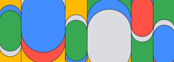Na imagem, formas geométricas arredondadas e coloridas ilustram o logo do evento Google I/O 2023, que deve apresentar o Pixel Fold e outras novidades em produtos